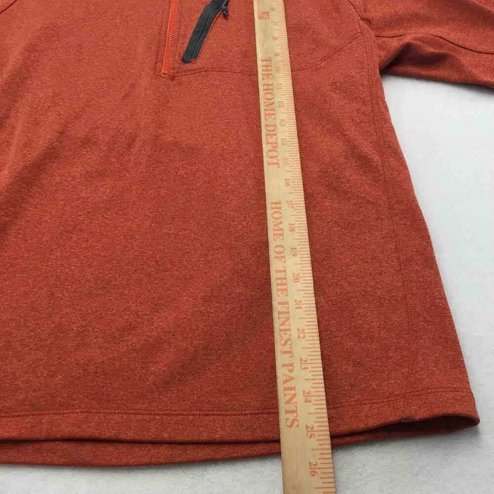 The North Face Pullover Mens Large Orange Fleece 1/4 Zip Chest Pocket Hiking